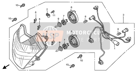 33100MCT691, Headlight Assy. (12V 55W), Honda, 0